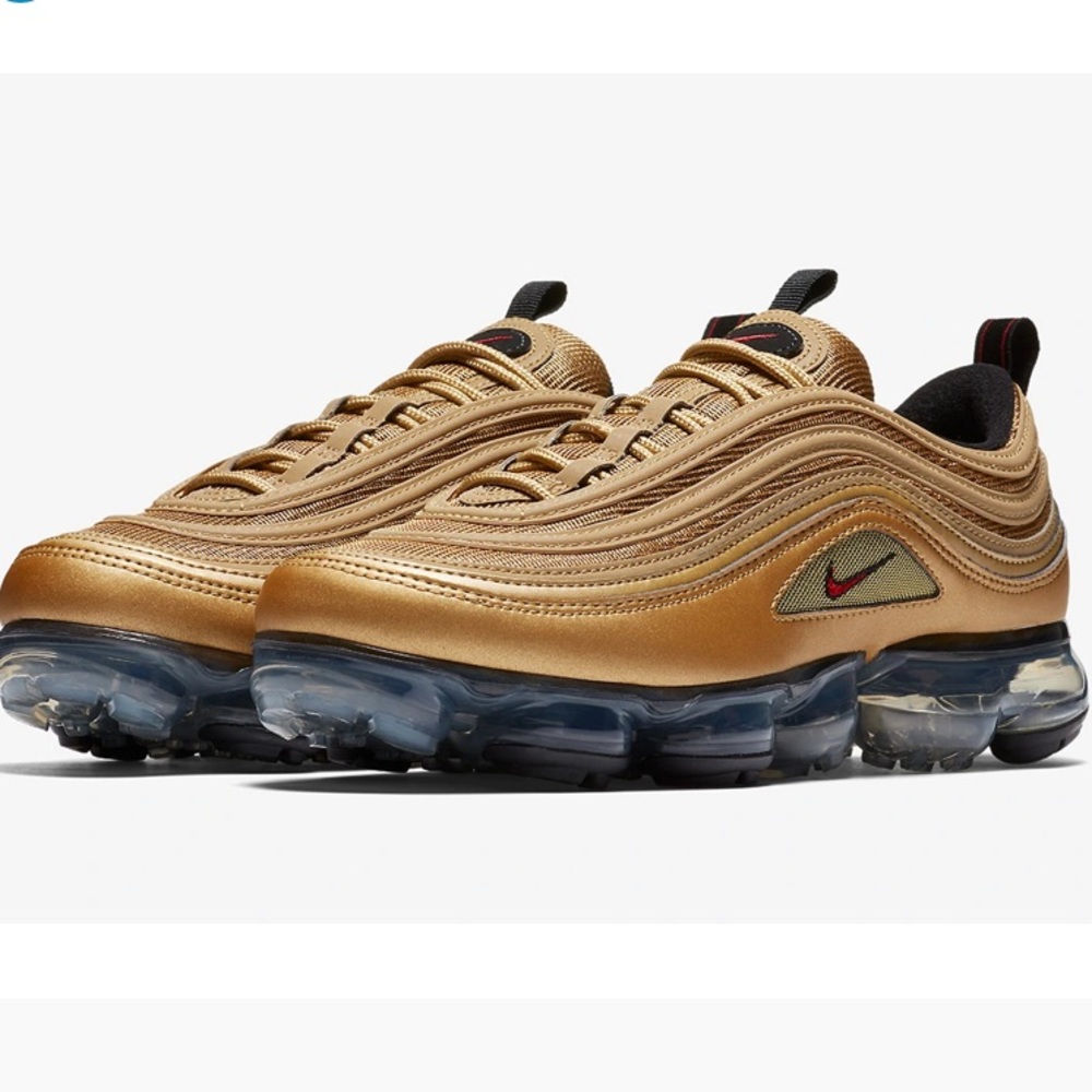 NIKE AIR VAPORMAX 97 metallic gold sneaker athletic shoe